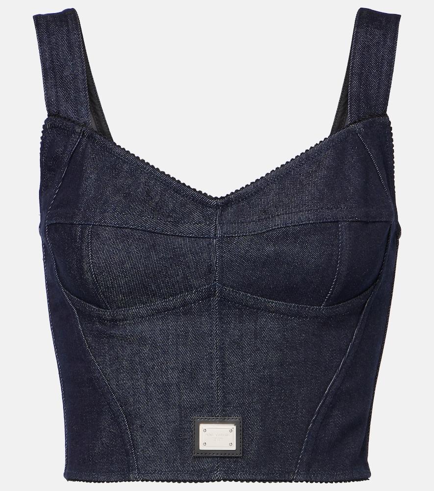 dolce & gabbana denim bustier top