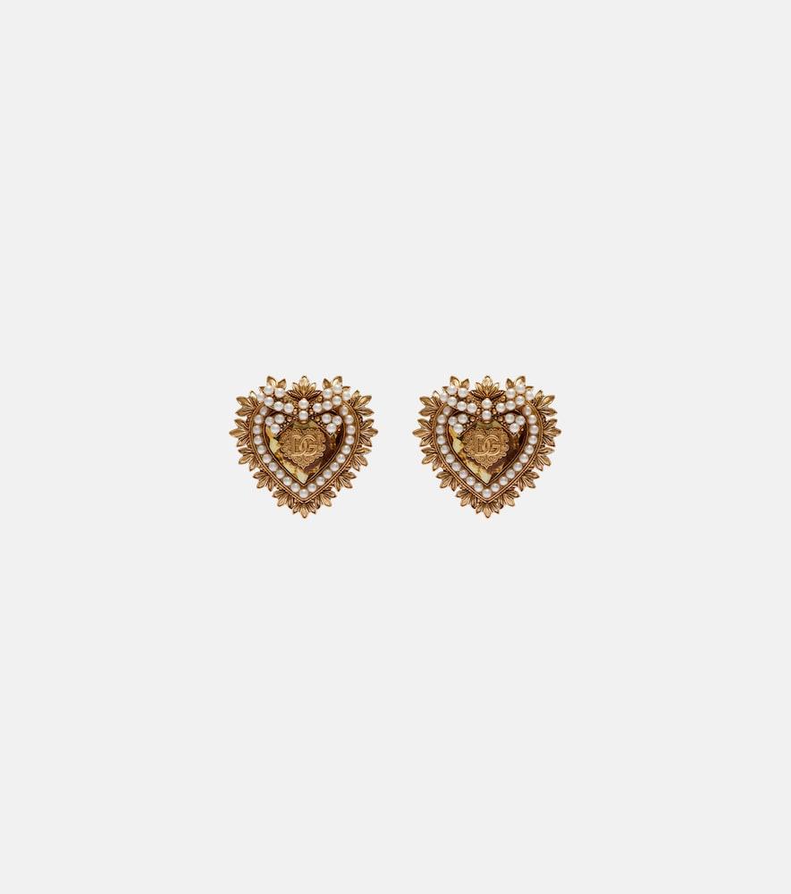 dolce & gabbana devotion embellished clip-on earrings