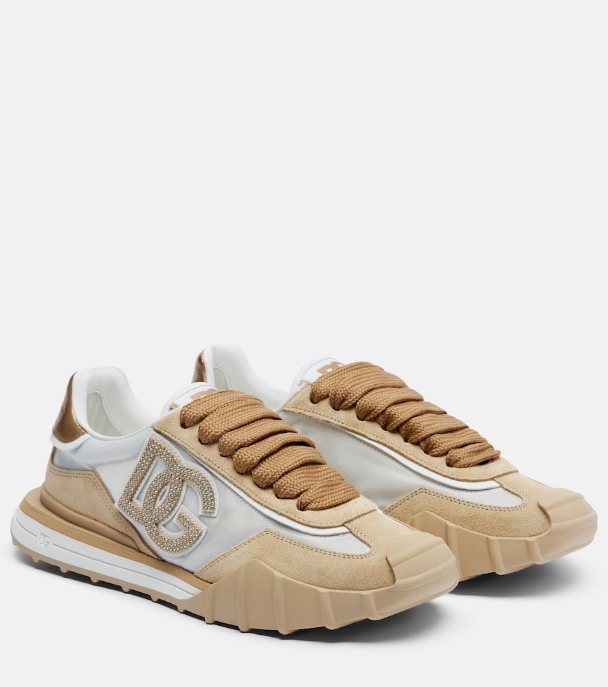 dolce & gabbana dg athletic suede-trimmed sneakers