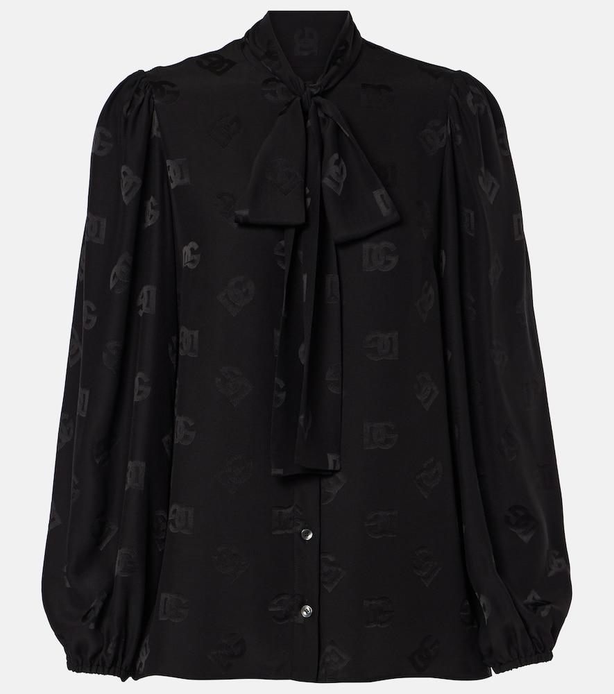 dolce & gabbana dg bow-detail silk blouse