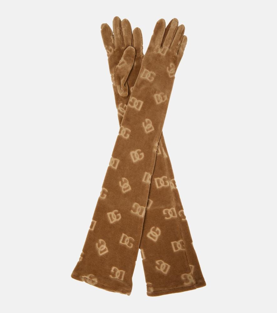 dolce & gabbana dg chenille gloves