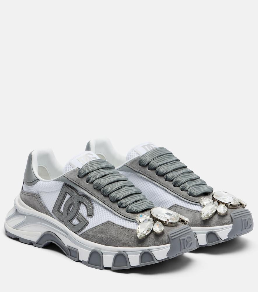dolce & gabbana dg country road suede-trimmed sneakers