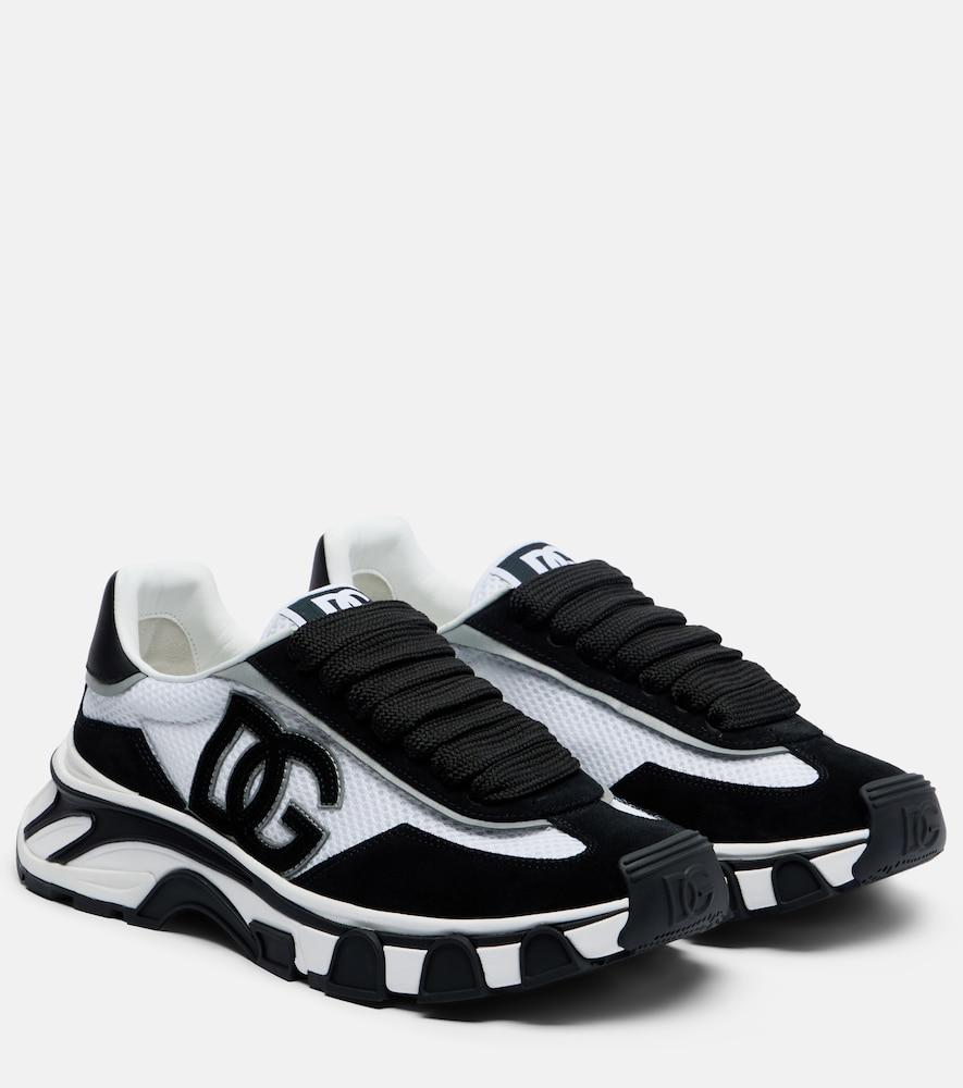 dolce & gabbana dg country road suede-trimmed sneakers
