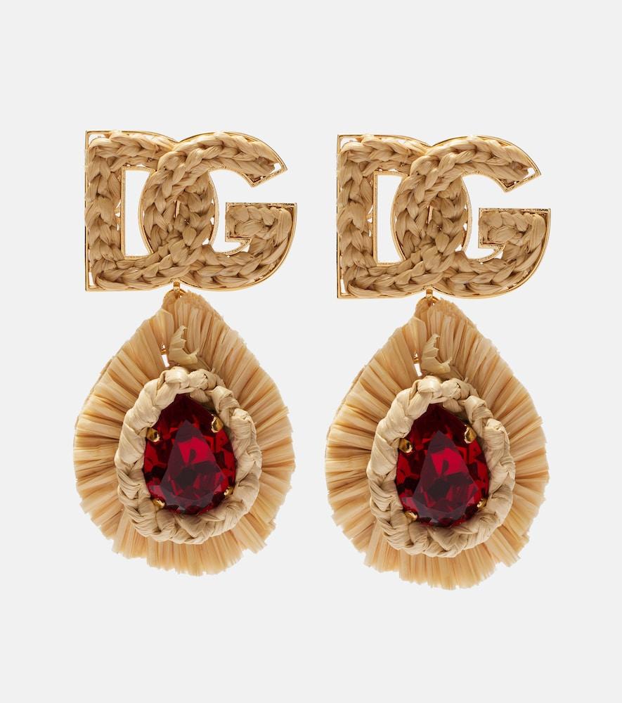 dolce & gabbana dg crystal-embellished clip-on earrings