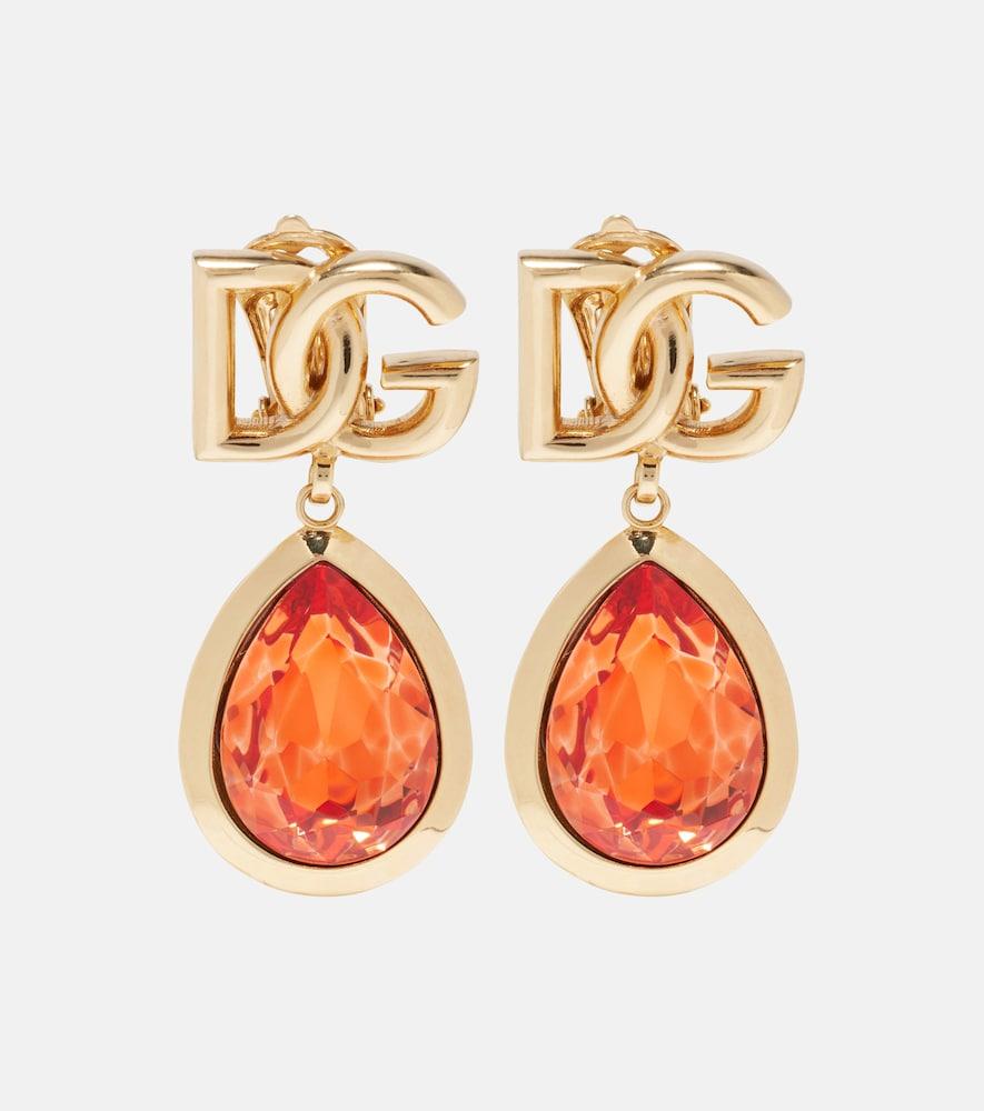dolce & gabbana dg crystal-embellished clip-on earrings