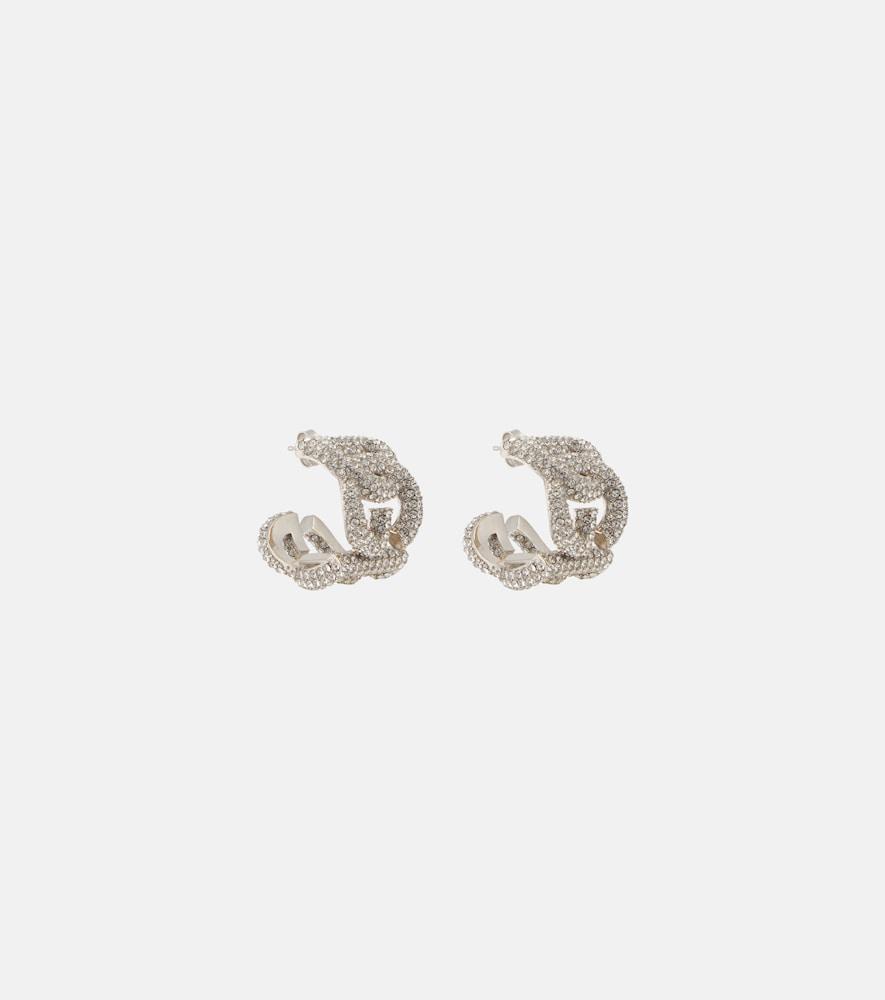 dolce & gabbana dg crystal-embellished hoop earrings