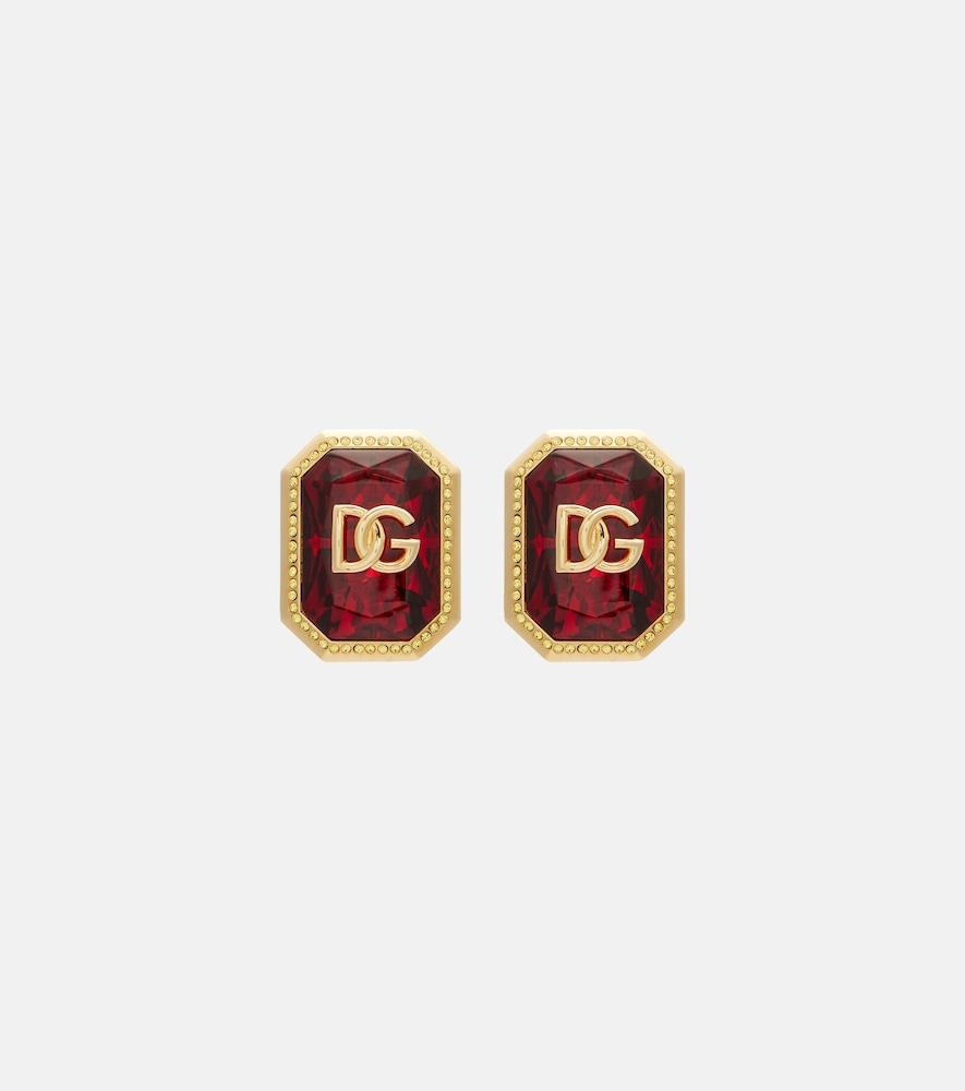 dolce & gabbana dg embellished clip-on earrings
