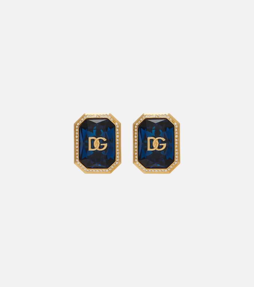 dolce & gabbana dg embellished clip-on earrings