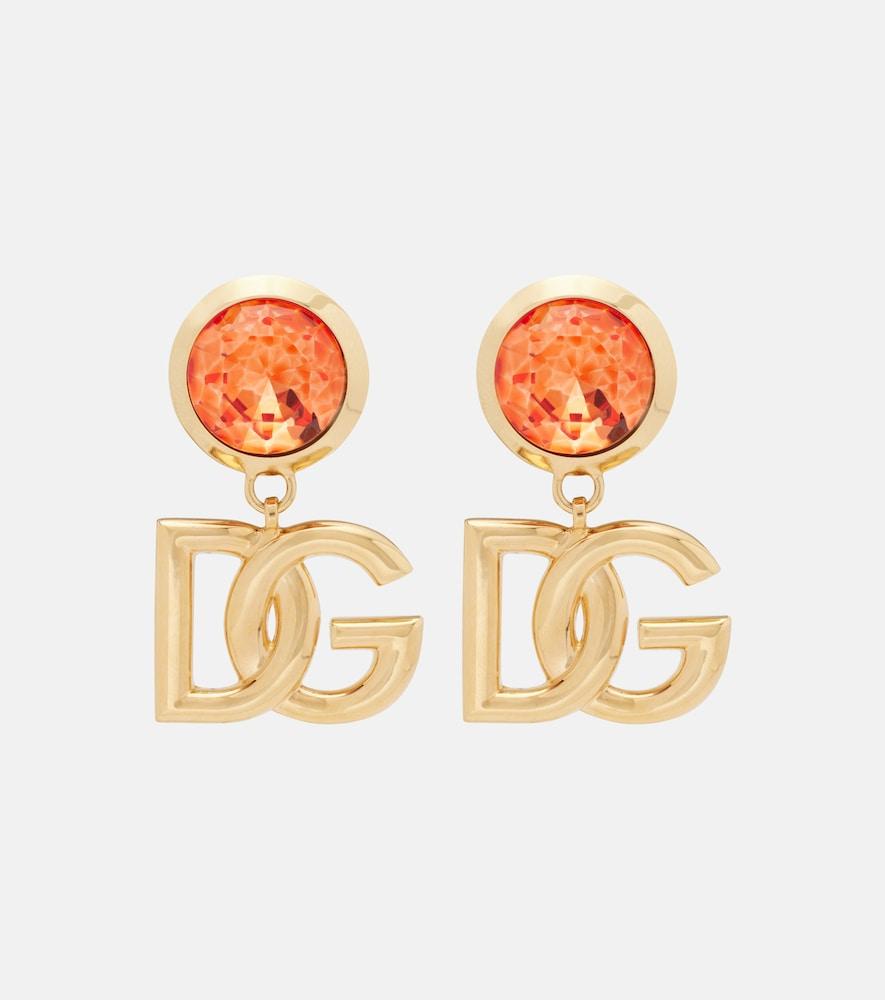 dolce & gabbana dg embellished clip-on earrings