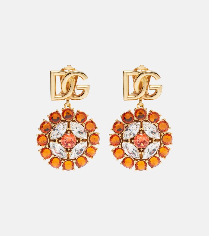 dolce & gabbana dg embellished clip-on earrings
