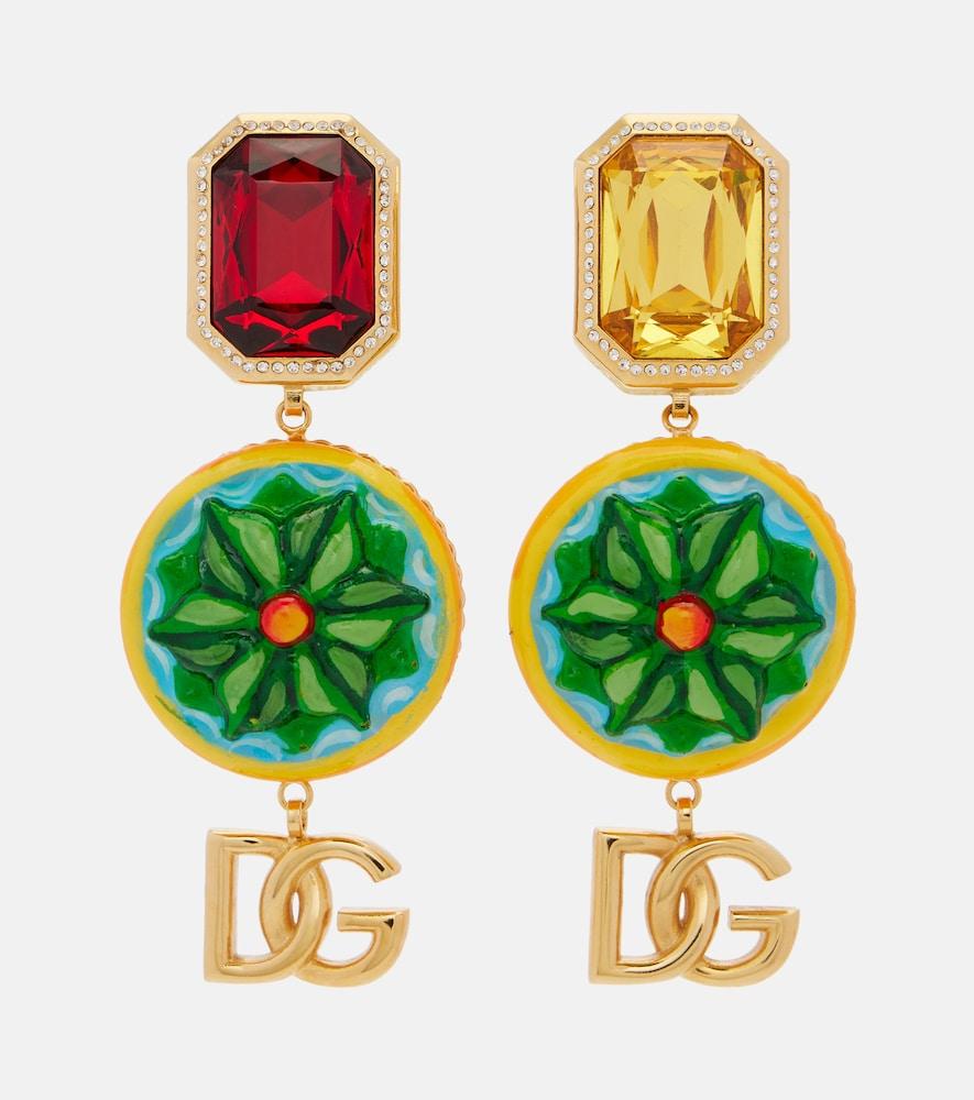 dolce & gabbana dg embellished clip-on earrings