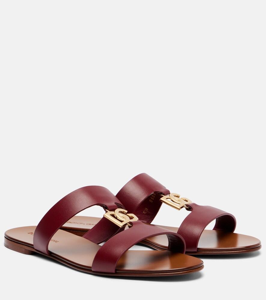dolce & gabbana dg leather slides