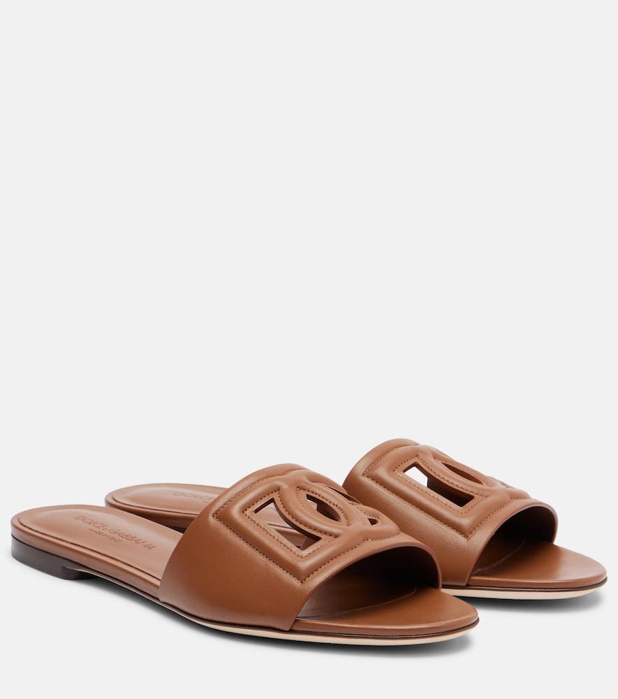 dolce & gabbana dg leather slides