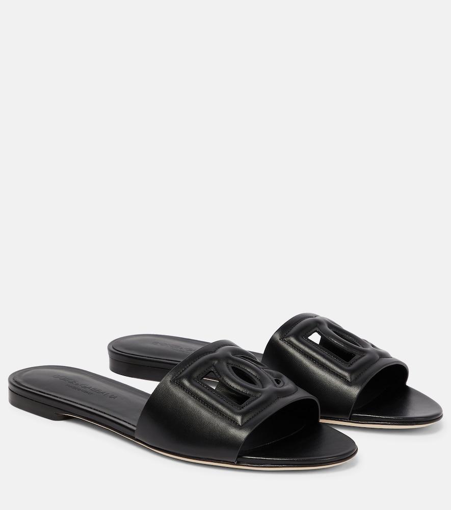 dolce & gabbana dg leather slides