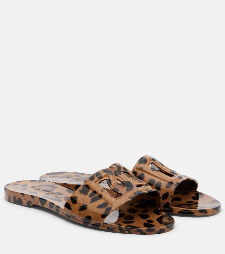 dolce & gabbana dg leopard-print slides