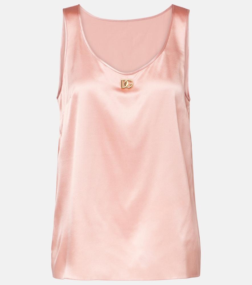 dolce & gabbana dg silk-blend satin top