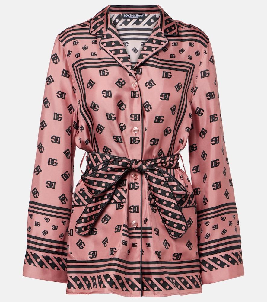 dolce & gabbana dg silk satin shirt