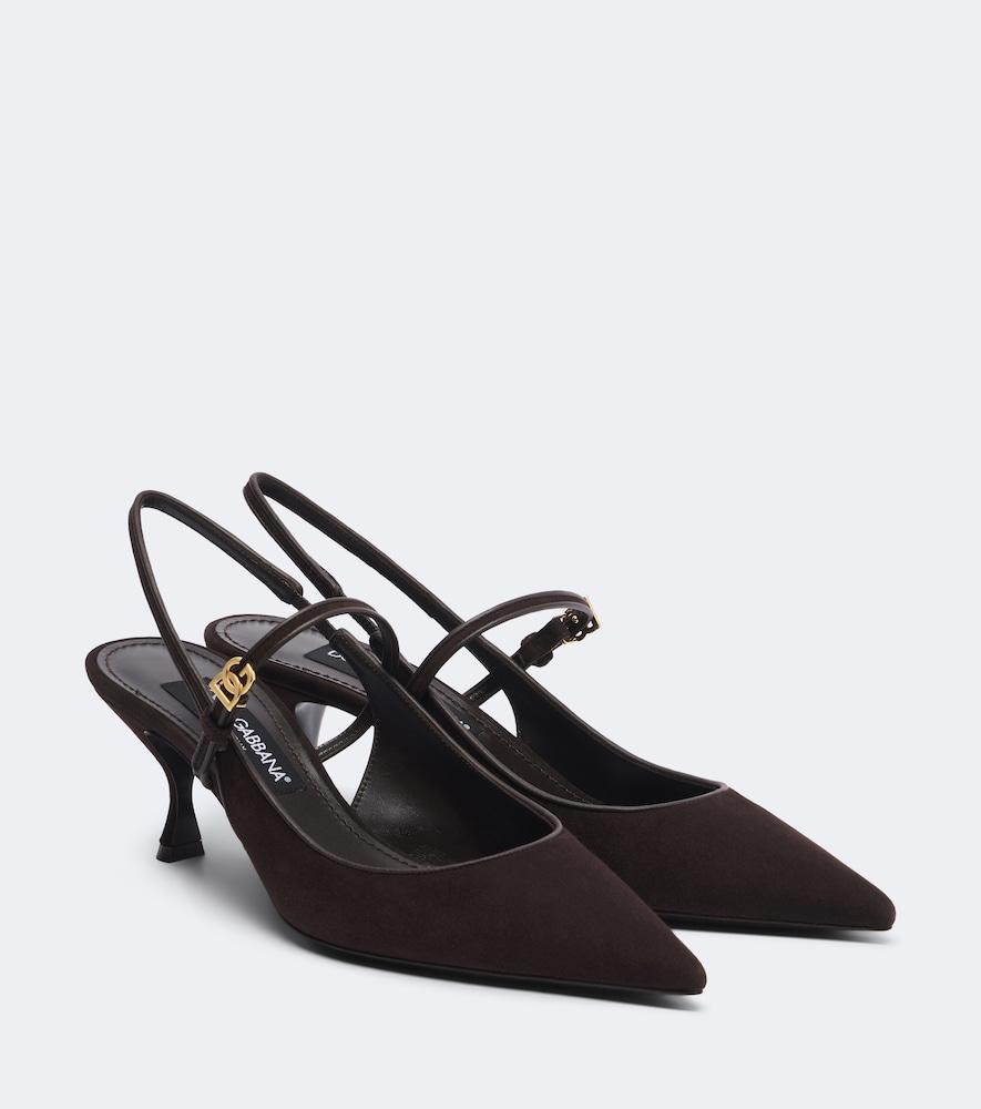 dolce & gabbana dg suede slingback pumps