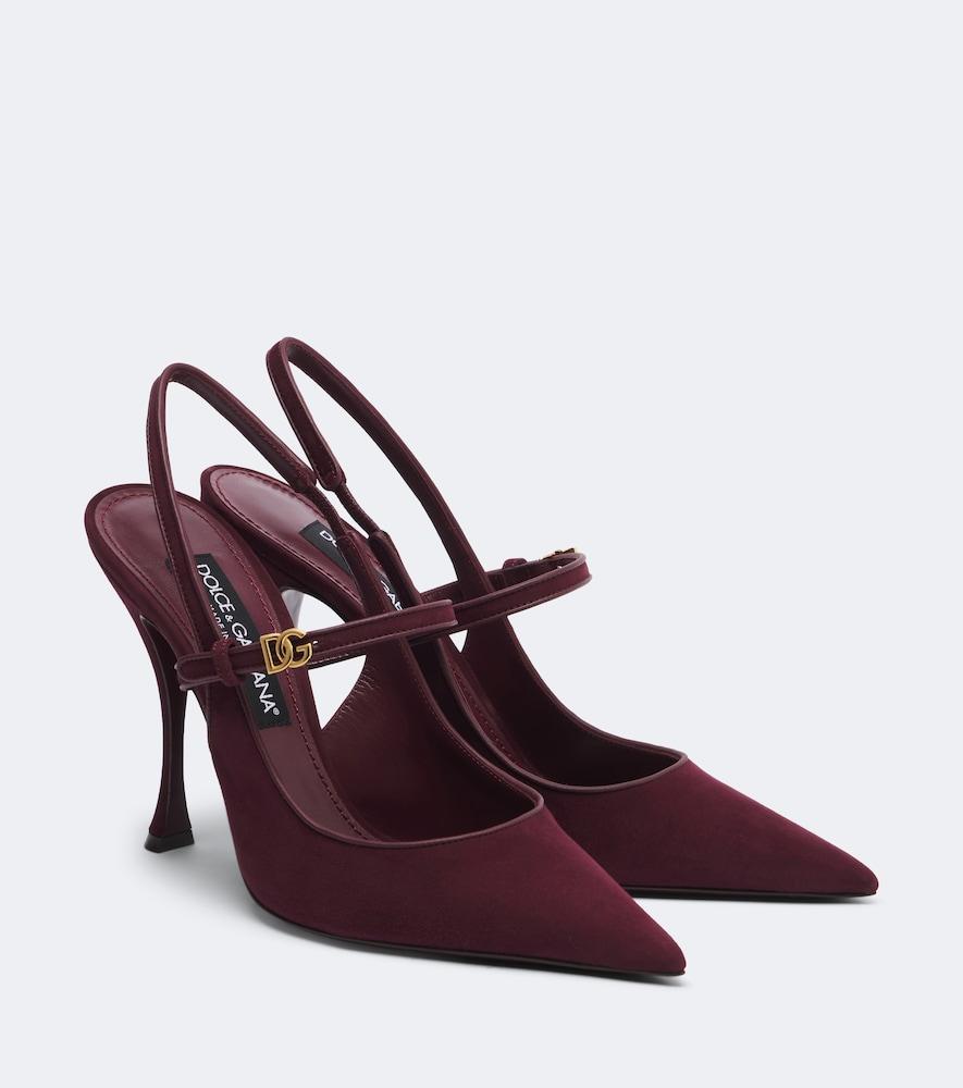 dolce & gabbana dg suede slingback pumps