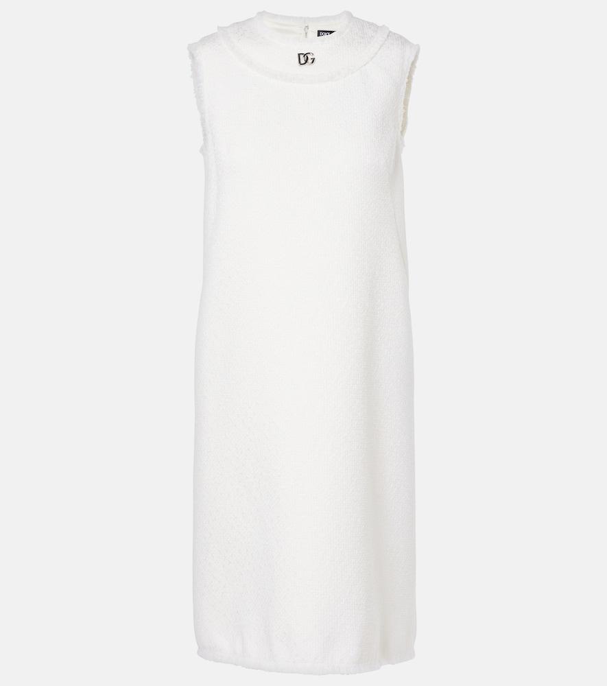 dolce & gabbana dg wool-blend tweed shift dress