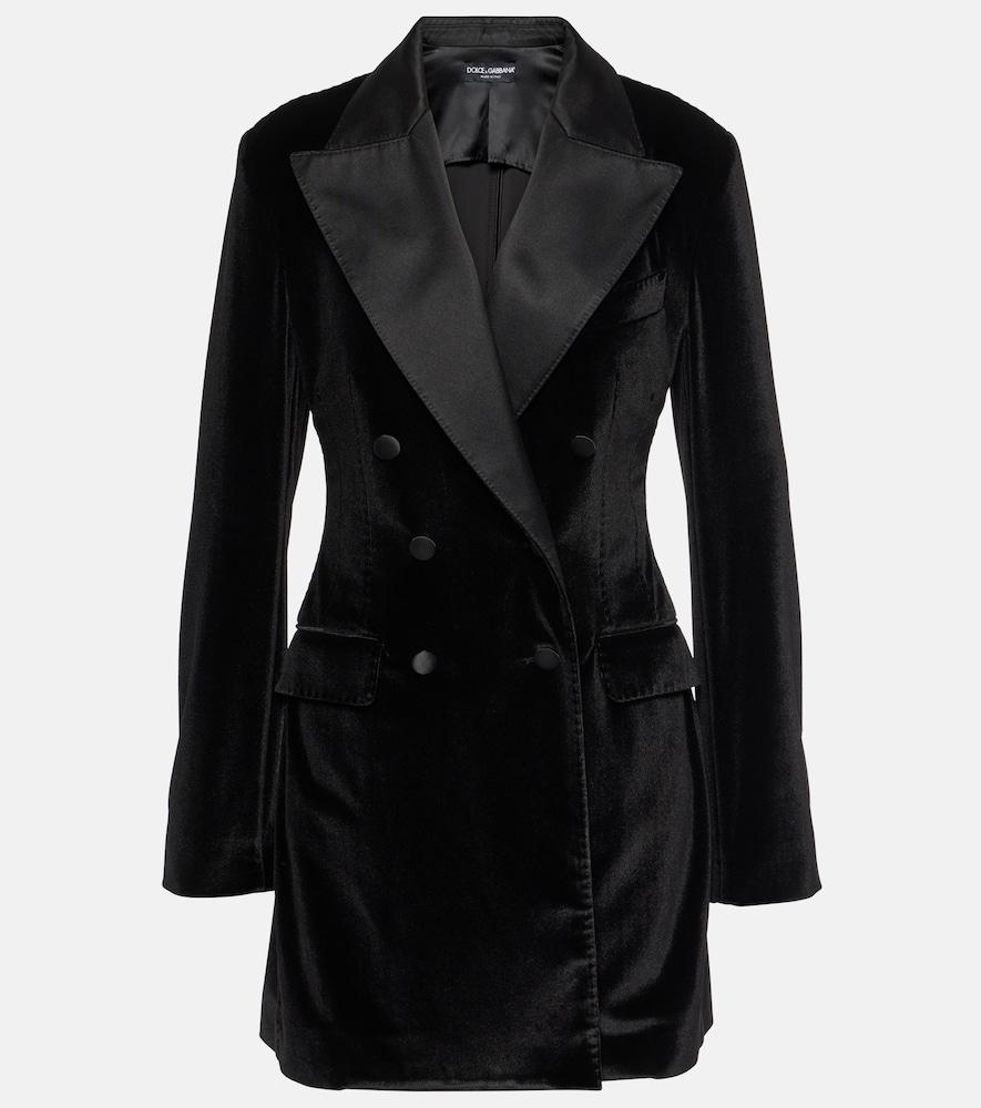 dolce & gabbana double-breasted velvet blazer