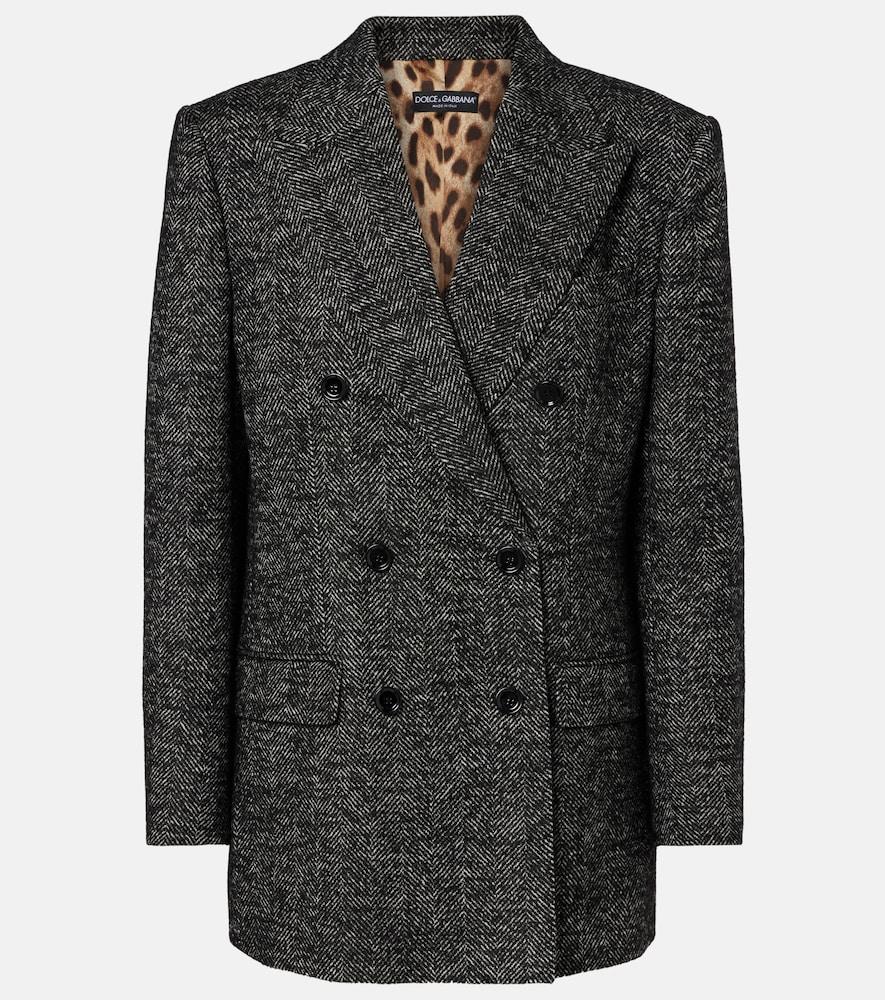 dolce & gabbana double-breasted wool-blend jacket