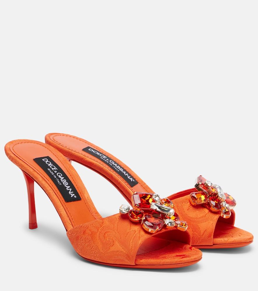 dolce & gabbana embellished brocade mules
