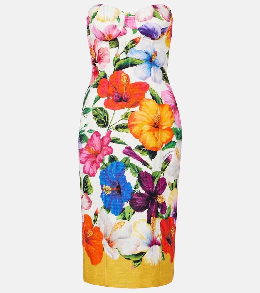 dolce & gabbana floral bustier dress