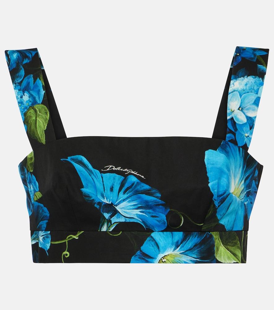 dolce & gabbana floral cotton bra top