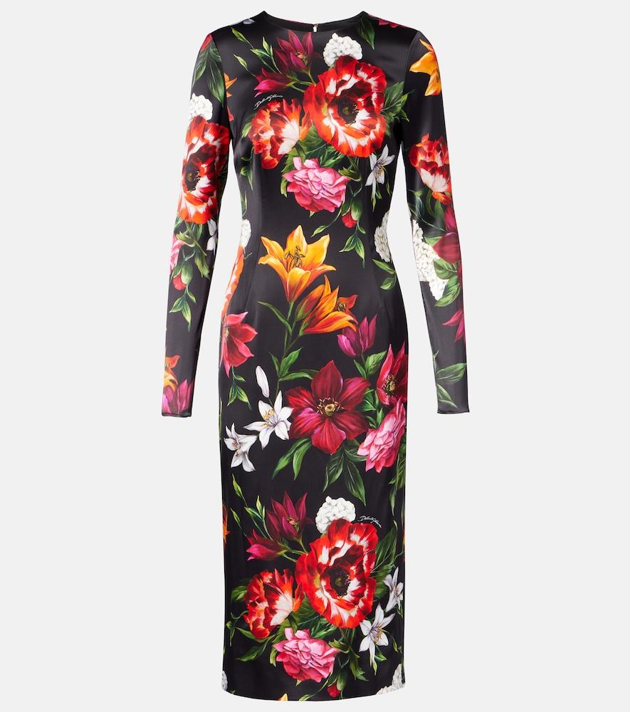 dolce & gabbana floral midi dress