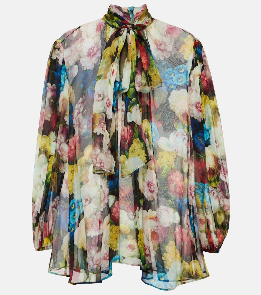 dolce & gabbana floral silk chiffon blouse