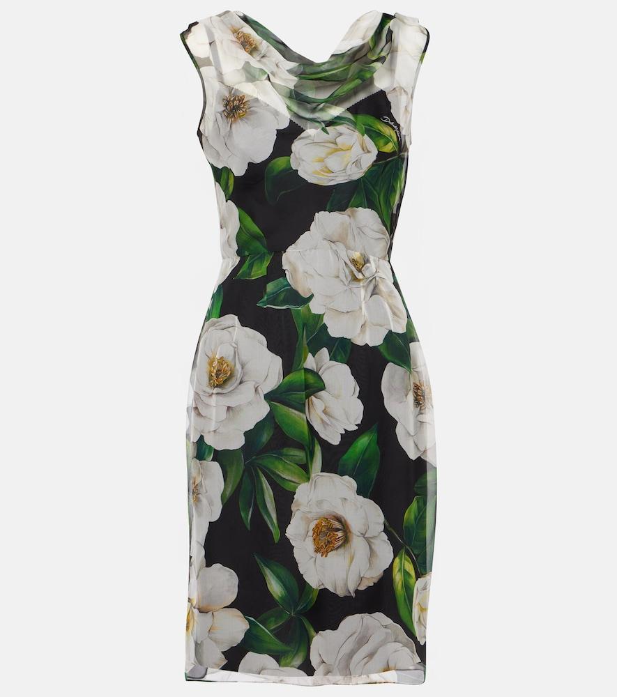 dolce & gabbana floral silk chiffon cocktail dress