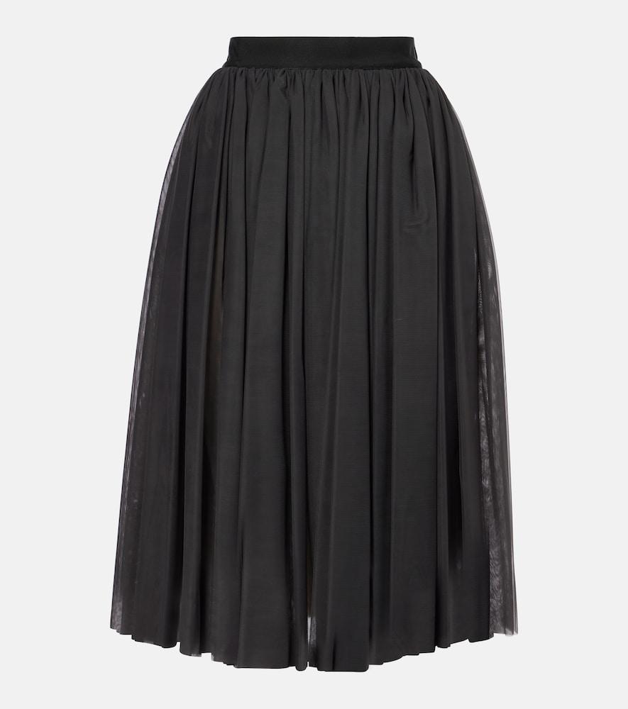 dolce & gabbana gathered tulle midi skirt