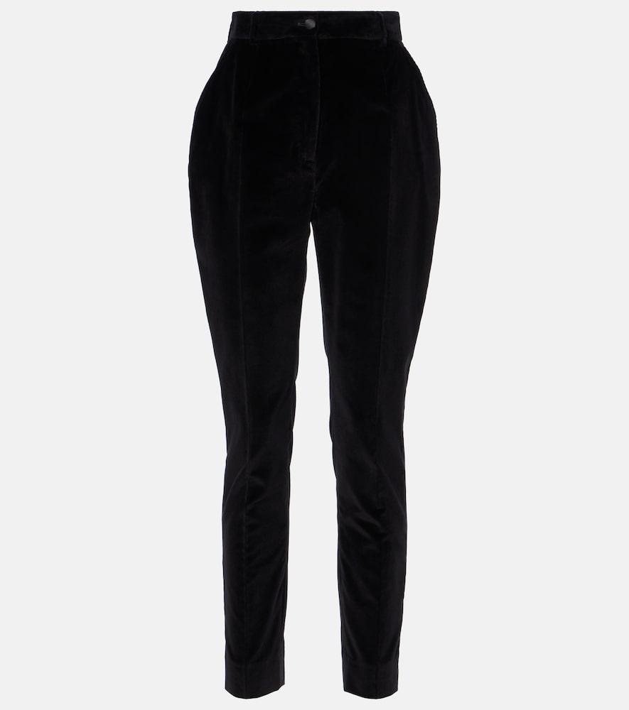 dolce & gabbana high-rise cotton-blend velvet tuxedo pants