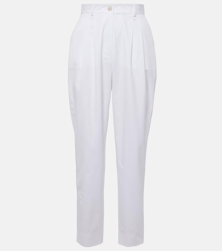 dolce & gabbana high-rise cotton straight pants