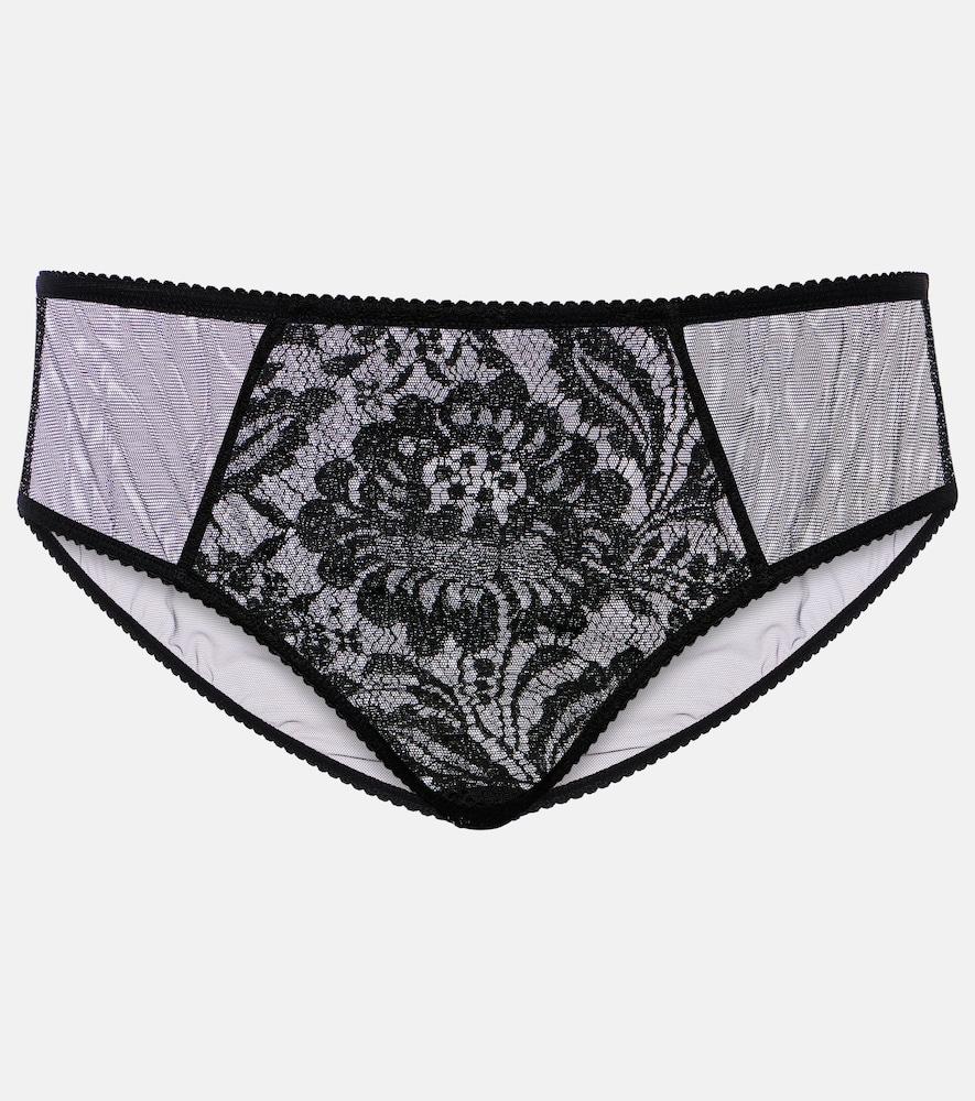dolce & gabbana high-rise lace and tulle briefs