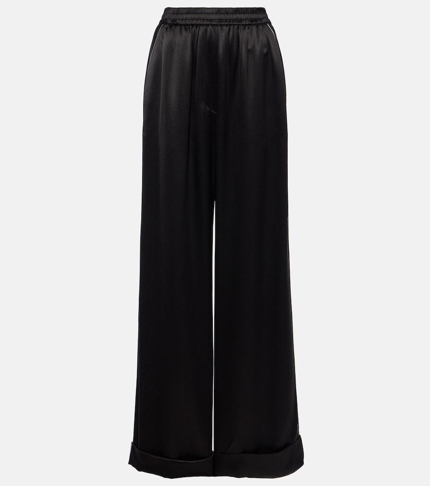 dolce & gabbana high-rise silk-blend wide-leg pants