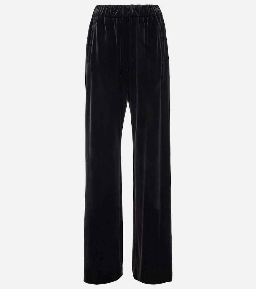 dolce & gabbana high-rise velvet wide-leg pants