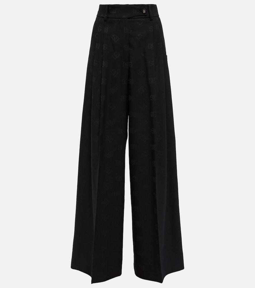 dolce & gabbana high-rise wool-blend wide pants