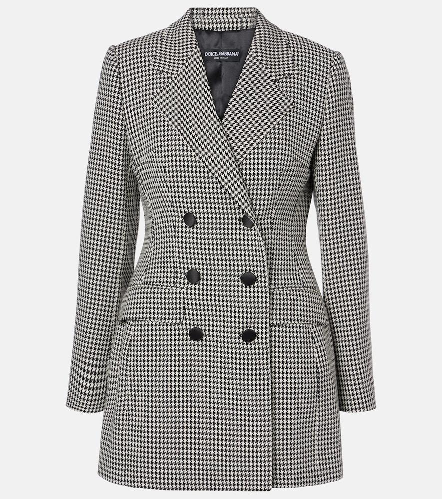 dolce & gabbana houndstooth wool-blend blazer