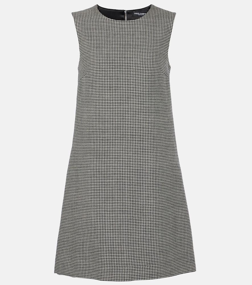 dolce & gabbana houndstooth wool minidress