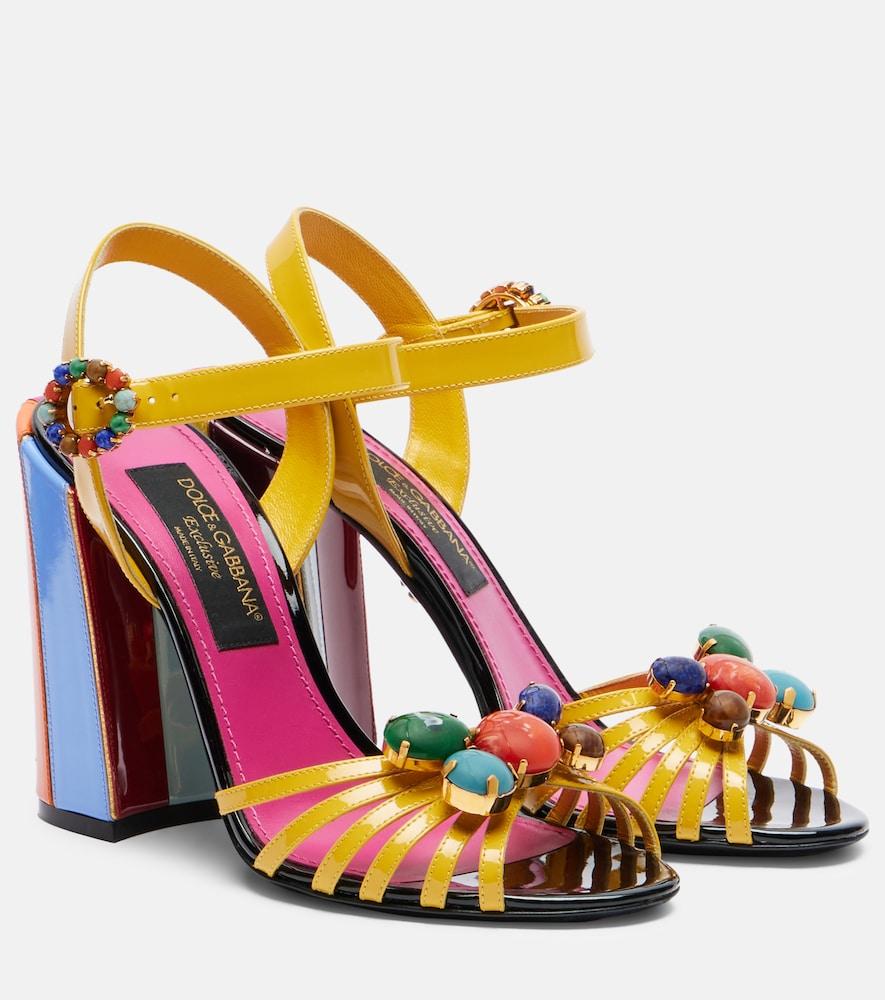 dolce & gabbana keira embellished leather sandals