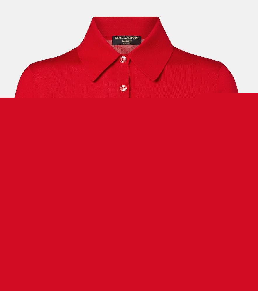 dolce & gabbana knitted cashmere and silk polo shirt