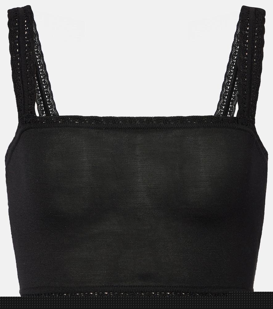 dolce & gabbana knitted silk crop top