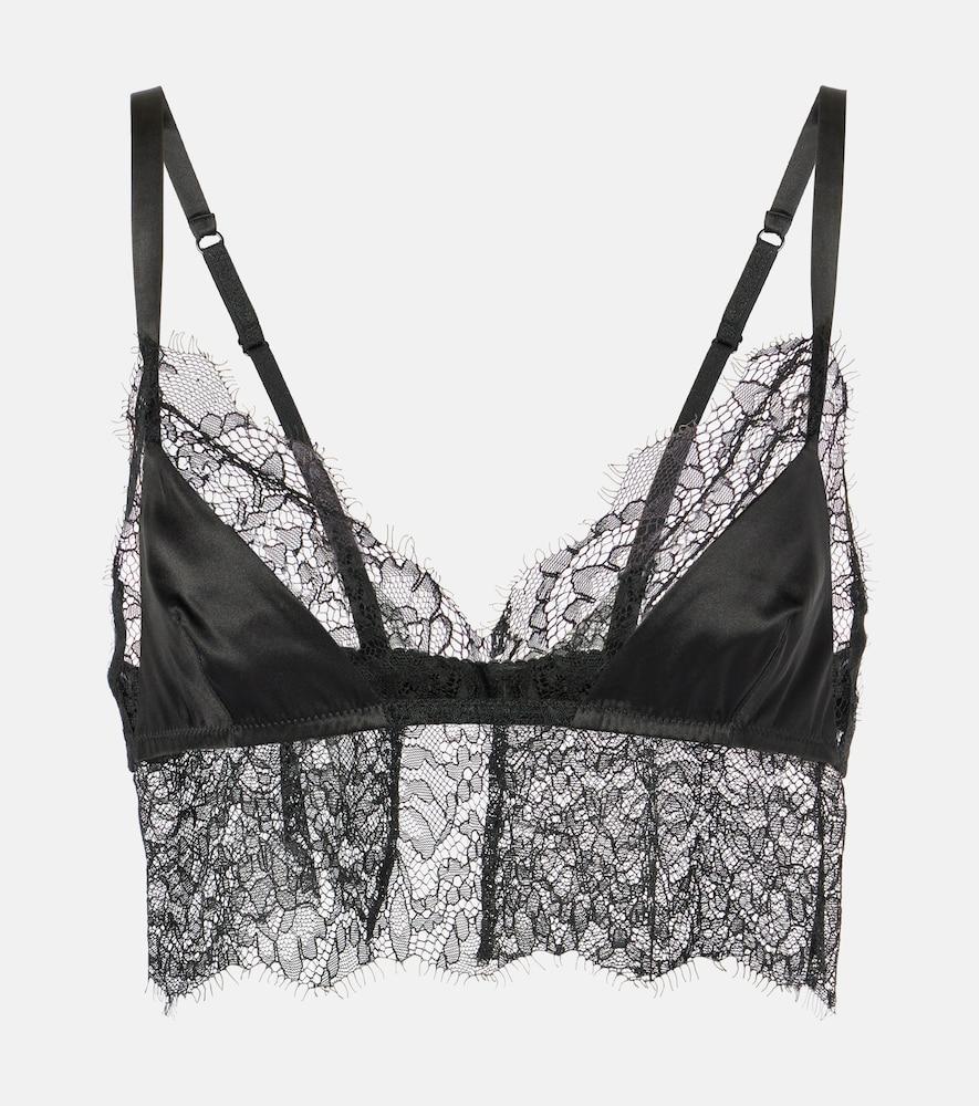 dolce & gabbana lace-trimmed satin bralette