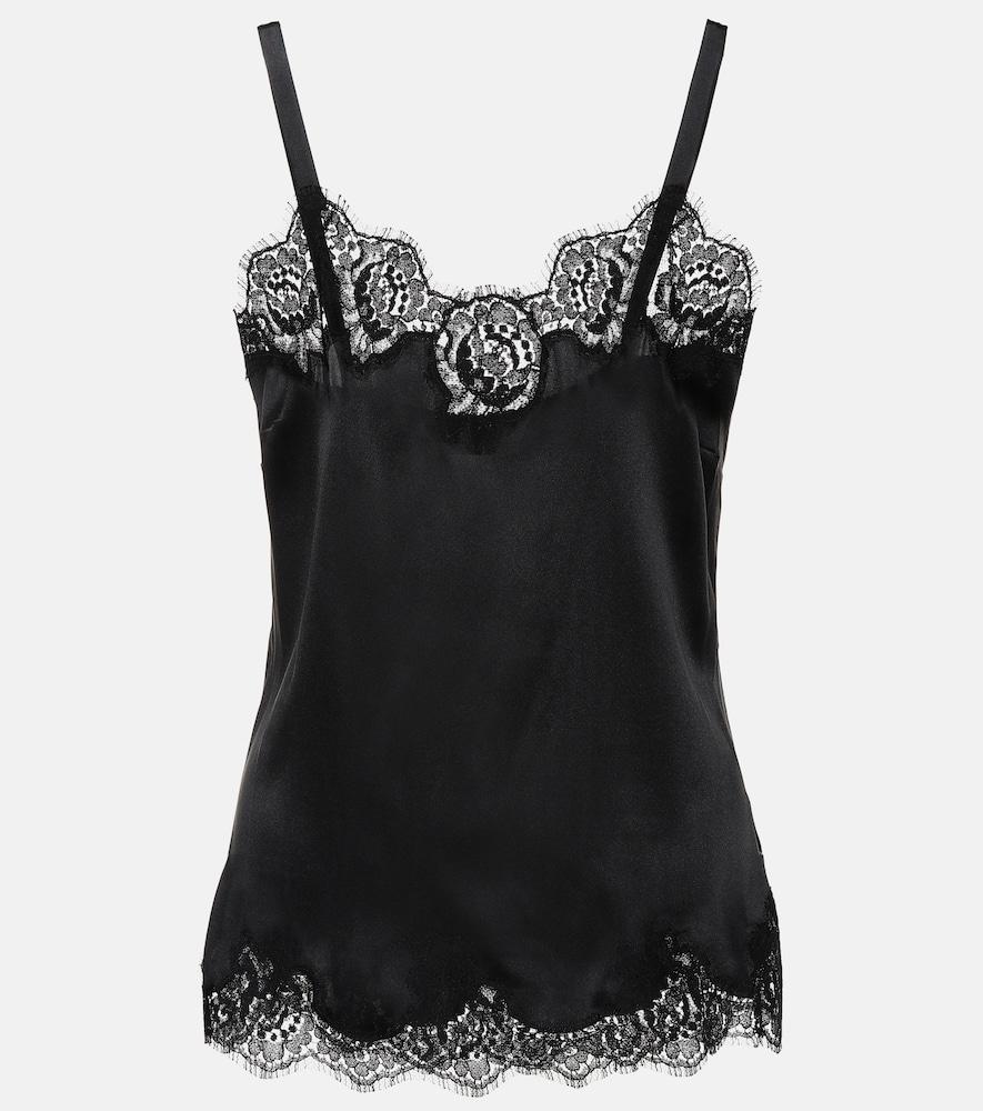 dolce & gabbana lace-trimmed satin camisole