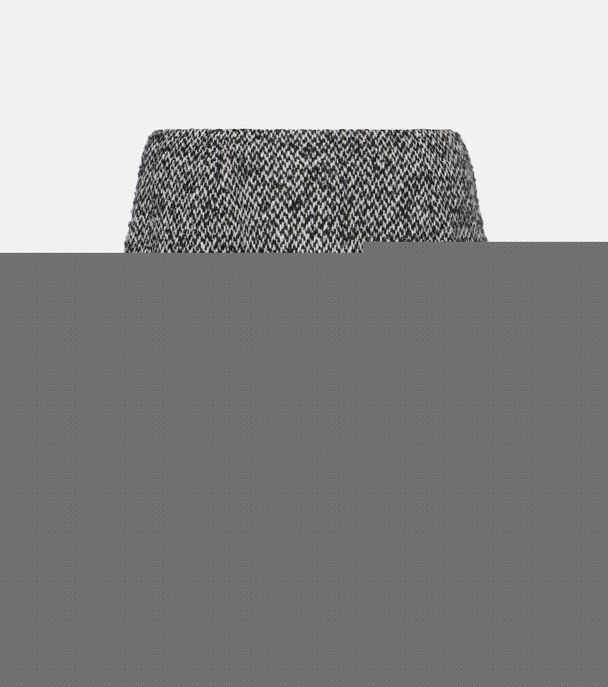 dolce & gabbana lace-trimmed tweed miniskirt