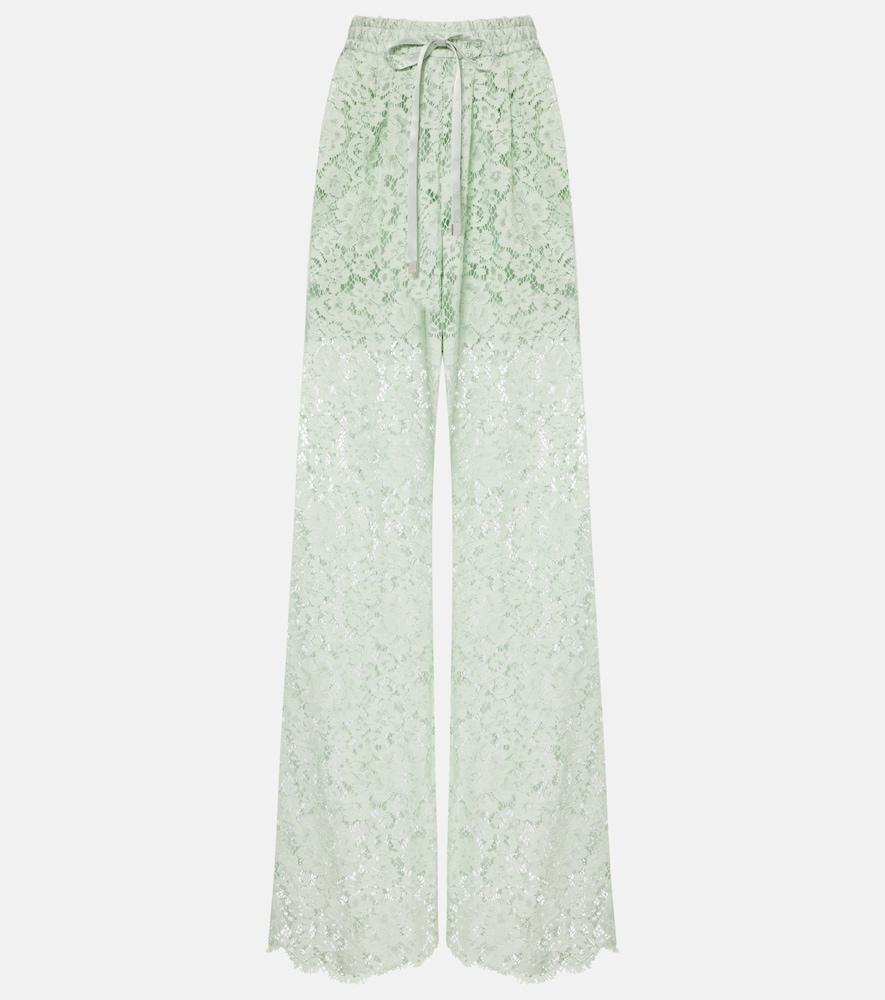 dolce & gabbana lace wide-leg pants