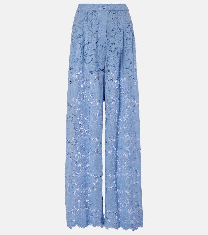 dolce & gabbana lace wide-leg pants