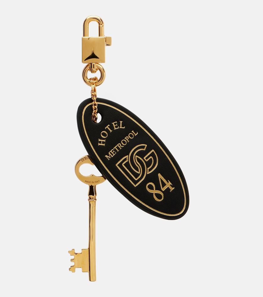 dolce & gabbana leather-trimmed bag charm